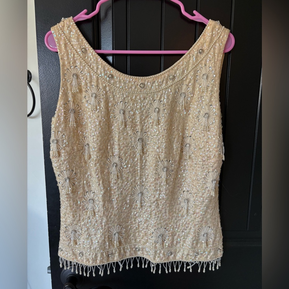 vintage helen wong sequin tank